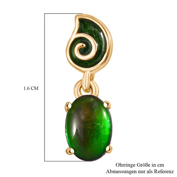 D'Joy Ammolit Ohrringe 925 Silber 750 Gelbgold Vermeil ca. 1,71 ct. image number 5