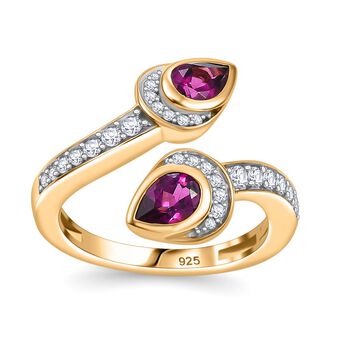 AAA Radiant Ember Granat und Zirkon Ring - 1,40 ct.