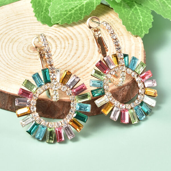 Mischen Wei&szlig;er Feinster Kristall, Rosa Zirkonia Ohrringe  Standard gelb vergoldet ca. image number 1