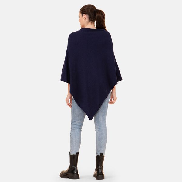 LA MAREY Superweicher Pashmina Poncho, Gr&ouml;&szlig;e 71x71 cm, Dunkelblau&nbsp; image number 2