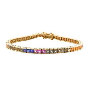 AA mehrfarbiges Saphir-Armband, 19 cm - 9,84 ct.