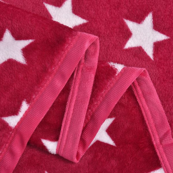 Bedruckte Flanell-Decke, gestrickt, rot image number 8