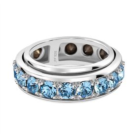 J Francis gefertigt mit SWAROVSKI- Aquamarin Swarovski Kristall Spinning-Ring