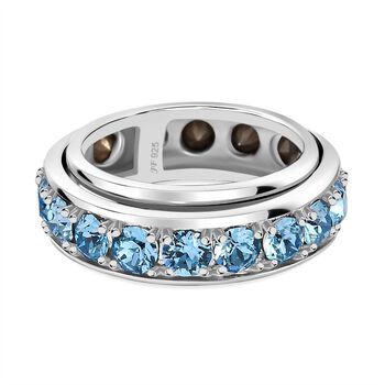 J Francis gefertigt mit SWAROVSKI- Aquamarin Swarovski Kristall Spinning-Ring