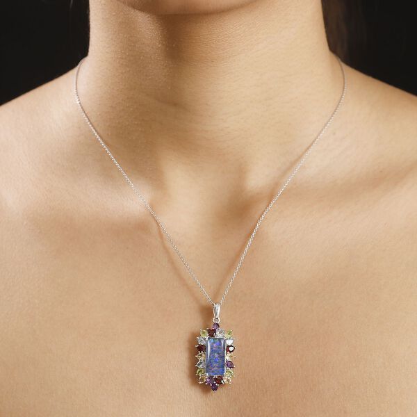 Boulder Opal Triplett und Multi-Edelstein Anhänger - 6,72 ct. image number 3
