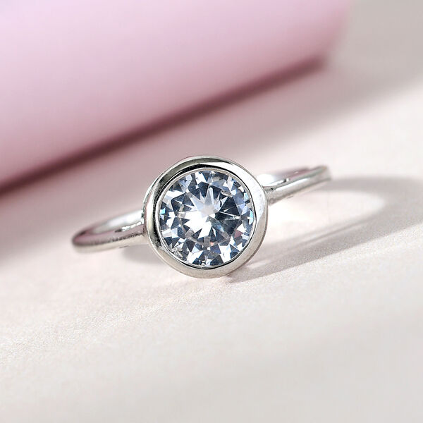 LUSTRO STELLA Wei&szlig;er Zirkonia Ring 925 Silber platiniert  ca. 2,05 ct image number 7