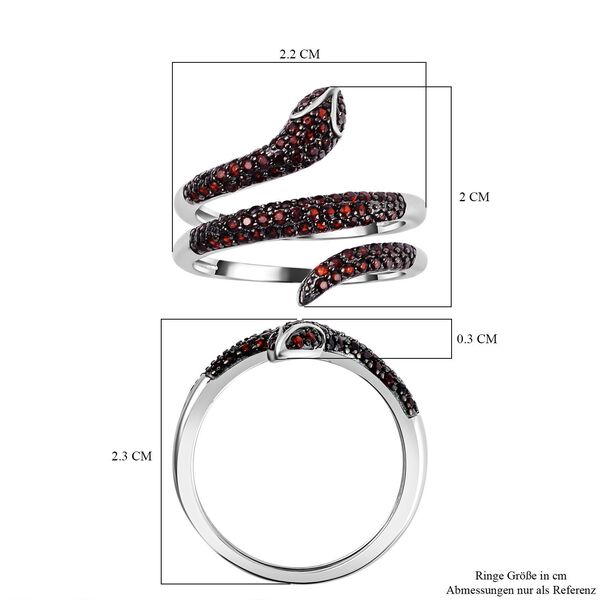 Roter Granat Ring, 925 Silber Zweifarbig, (Größe 16.00), ca. 0.95 ct image number 7