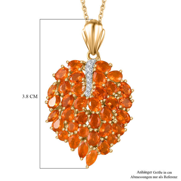 AA Feueropal und Zirkon Anhänger mit 45cm Kette - 3,55 ct. image number 5