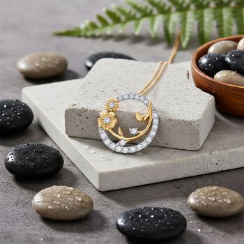 LUXURIANT SGL zertifizierter SI-GH Labor Diamant zweifarbiger Anh&auml;nger mit 50cm Kette - 1 ct.