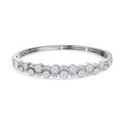 Moissanit Armreif ca. 19 cm 925 Silber rhodiniert ca. 4,52 ct.