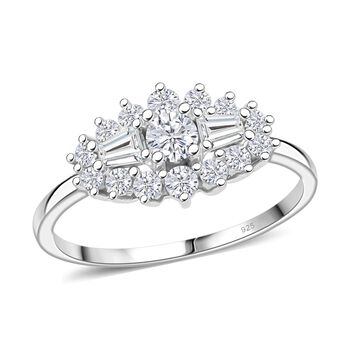 LUSTRO STELLA wei&szlig;er Zirkonia Ring im floralen Stil