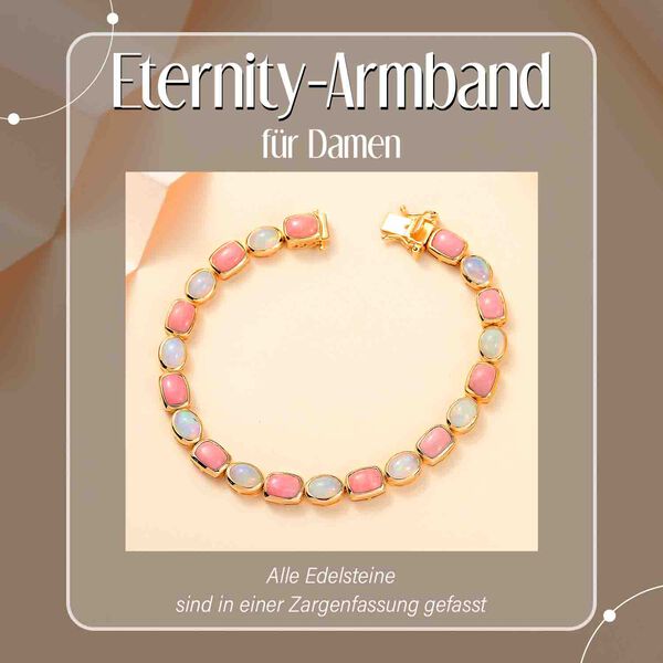 AAA Pfirsich Opal und natürliches, äthiopisches Welo Opal-Armband image number 2