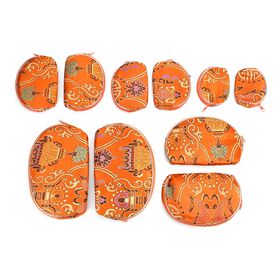10er-Set Schmuckbeutel, orangefarben