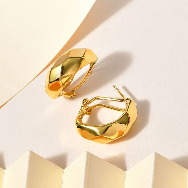 Creolen mit Diamantschliff-Muster image number 2