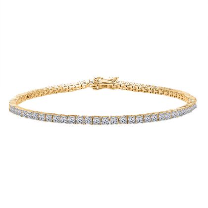 LUXURIANT DIAMANT - Lab Grown Diamant SI-GH SGL zertifiziert Armband ca. 19 cm 925 Silber 750 Gelbgold Vermeil ca. 4.00 ct
