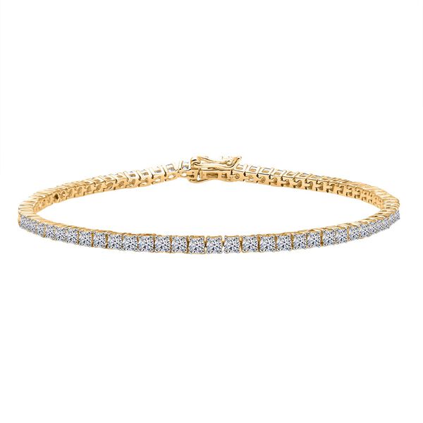LUXURIANT SGL zertifiziertes SI-GH Labor Diamant 19cm Armband, 925 Silber 750 Gelbgold Vermeil - 4 ct. image number 0