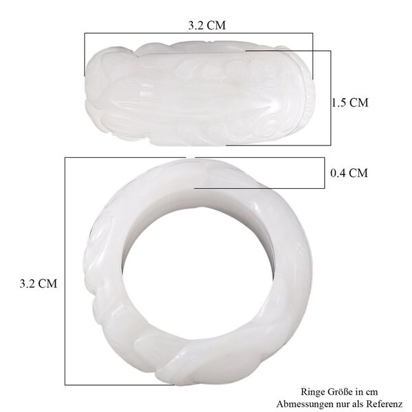EXTREM SELTEN Weiße Jade Ring 16 cm ca. 50.00 ct (Größe 19.00) image number 5