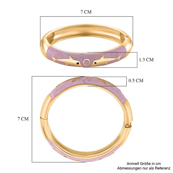 Emaille-Armreif mit Fischmotiv, Rosa, ca. 18,5 cm image number 7