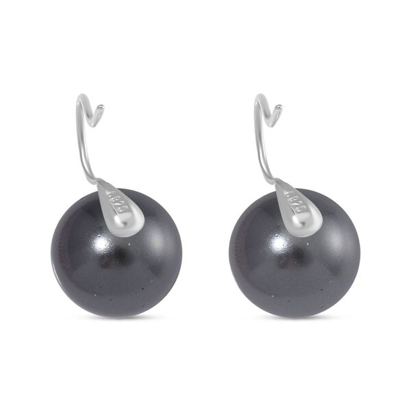 Graue Muschelkernperle Ohrringe, 925 Silber image number 5