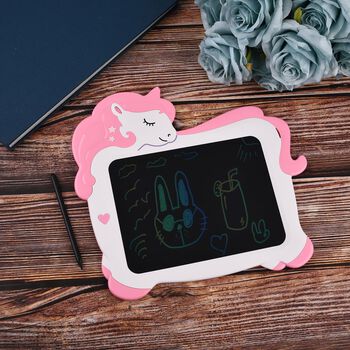 10-Zoll-LCD-Schreibtafel, rosa Einhorn