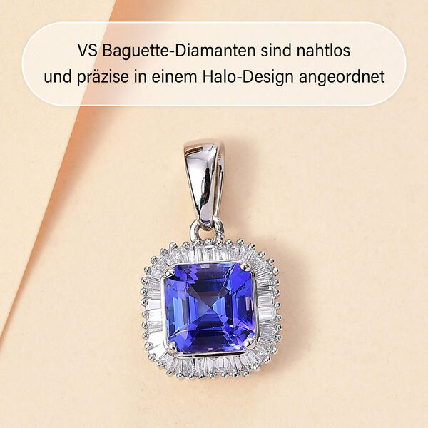 RHAPSODY AAAA Tansanit und VS Diamant Anh&auml;nger in 950 Platin - 2,23 ct. image number 2