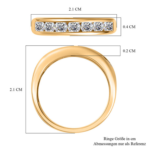 Moissanit Ring, 925 Silber vergoldet - 0,75 ct. image number 7