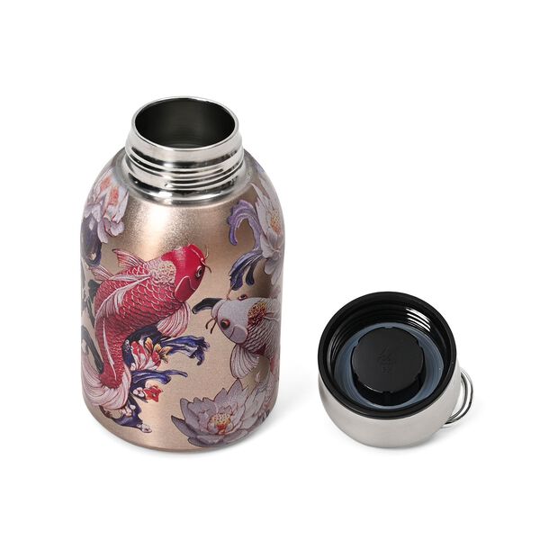 LIVMORE Doppelwandige Edelstahl-Trinkflasche, 260ml, Fisch- und Lotosmuster image number 2
