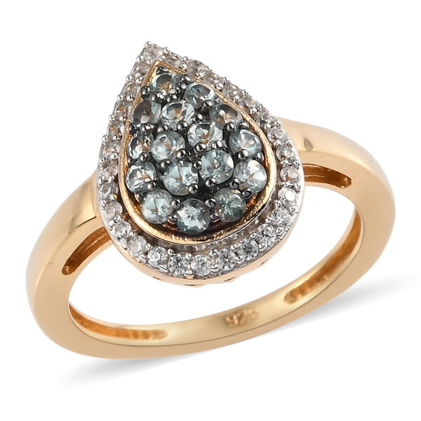 Alexandrit und Zirkon Ring 925 Silber Gelbgold Vermeil image number 4