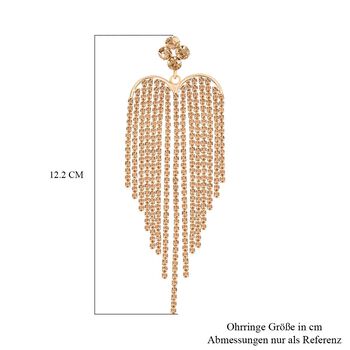 Champagner Kristall Kronleuchter Ohrringe, Goldton