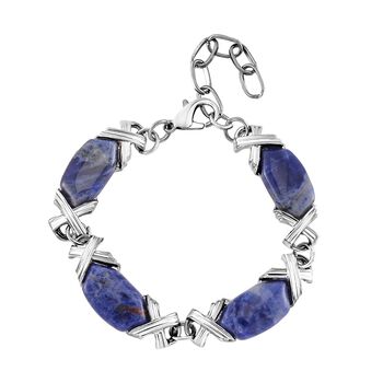 Schwarzes Obsidian 15,25+2,5cm Armband - 65 ct.