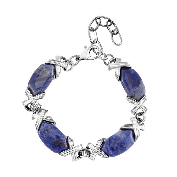 Schwarzes Obsidian 15,25+2,5cm Armband - 65 ct.