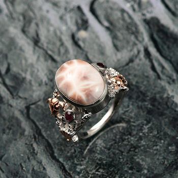 D&rsquo;Joy AA Natrolith und Rhodolith Granat Schmuckset