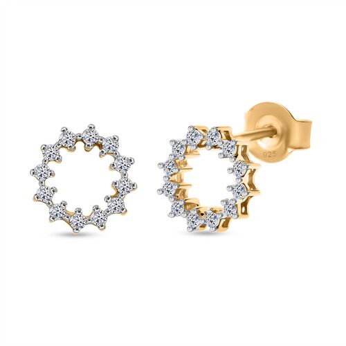 LUXURIANT DIAMOND - Lab Grown Diamant SI-GH Ohrringe und Anhänget mit Kette (ca. 50cm),  925 Silber Gelbgold Vermeil ca. 0.75 ct image number 4