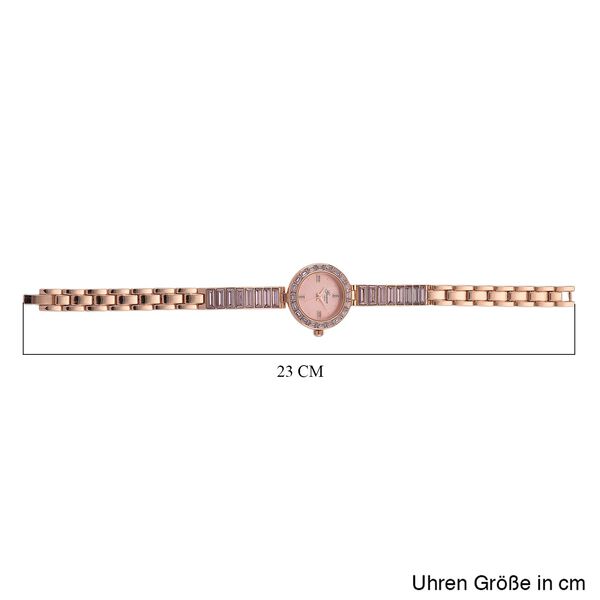 GENOA Time V2, Rosa Diamant-farbene Zirkonia, Kristalluhr, japanisches Uhrwerk, 316L Edelstahl, Rosa image number 7