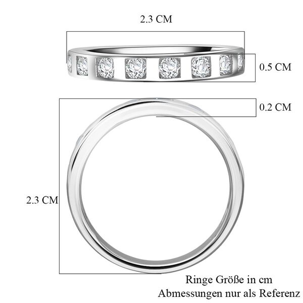 Lustro Stella Weißer Zirkonia Ring 925 Silber rhodiniert (Größe 18.00) image number 6
