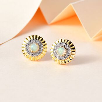 AA Nat&uuml;rlicher, &auml;thiopischer Welo Opal Ohrringe, ca. 0,65 ct