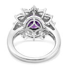 Amethyst und weißer Zirkonia-Ring, reines Ionenbeschichtetes Messing  ca. 7,26 ct image number 5