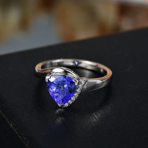 Rhapsody AAAA Tansanit, Weißer Diamant Ring 950 Platin (Größe 19.00) ca. 2,00 ct image number 1