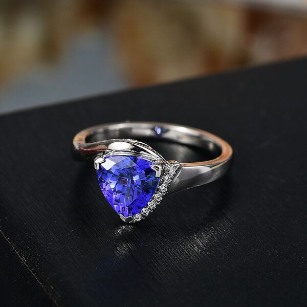 Rhapsody AAAA Tansanit, Weißer Diamant Ring 950 Platin (Größe 19.00) ca. 2,00 ct image number 1