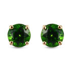 Natürliche Chromdiopsid Ohrstecker, 375 Gelbgold ca. 0,57 ct