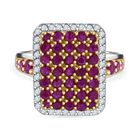 AA Natürlicher Mosambik-Rubin Ring, 925 Silber rhodiniert (Größe 18.00) ca. 2.45 ct
