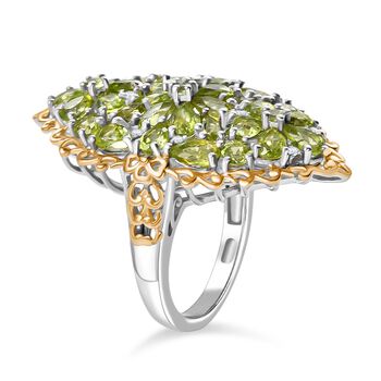 D&rsquo;Joy Peridot und Zirkon zweifarbiger Ring - 5,6 ct.
