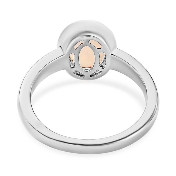 Nat&uuml;rlicher &Auml;thiopischer Opal Solit&auml;r Ring 925 Silber Platin-&Uuml;berzug image number 6