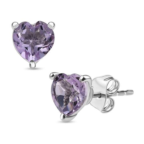 Rosa Amethyst Ohrringe, 925 Silber platiniert - 2,18 ct. image number 0