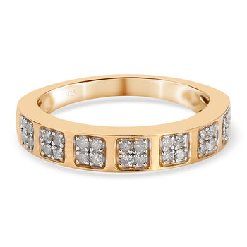 Diamant Ring 925 Silber vergoldet (Gr&ouml;&szlig;e 16.00) ca. 0,15 ct