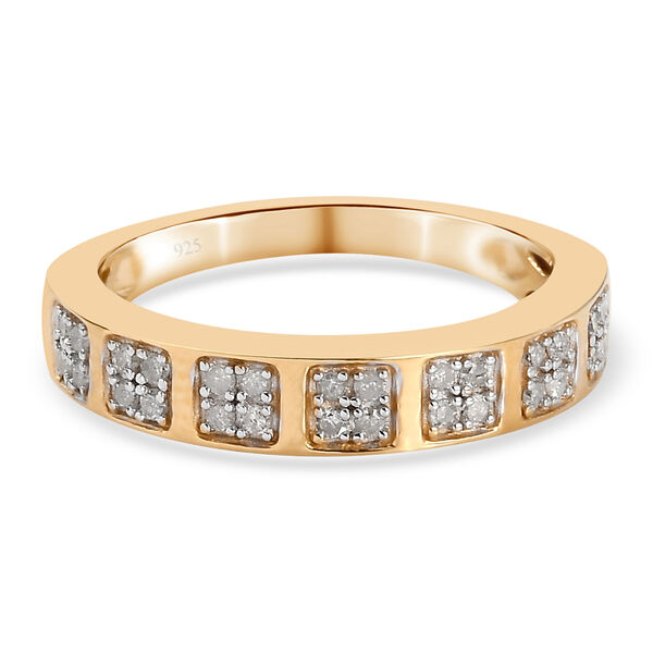 Diamant Ring 925 Silber vergoldet  ca. 0,15 ct