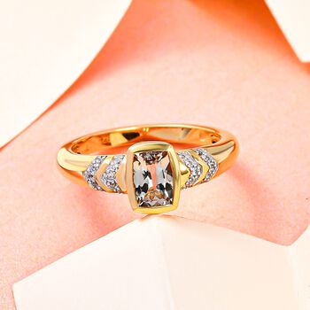 AAA Turkizit und wei&szlig;er Zirkon-Ring - 1,36 ct.