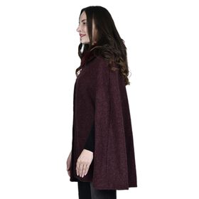 TAMSY - Kunstfell Cape, Einheitsgröße Burgunderrot