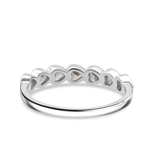 LUSTRO STELLA wei&szlig;er Zirkonia Half Eternity Ring mit Herzmotiven image number 5