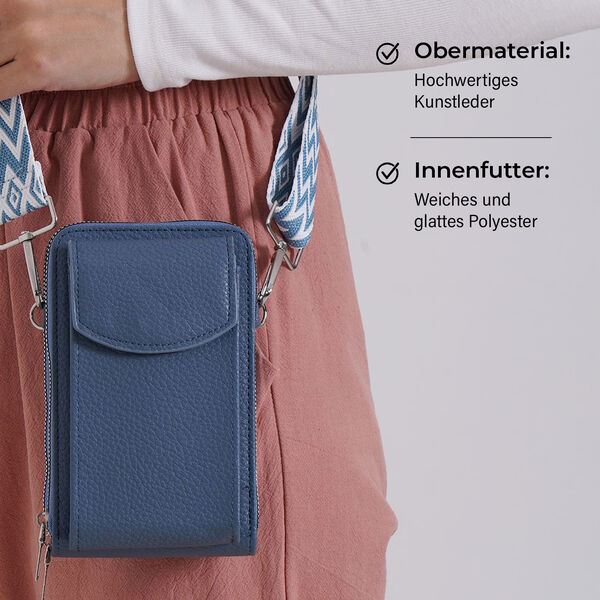Crossbody Tasche mit RFID-Schutz, 11x6x17,5cm, Blau image number 4